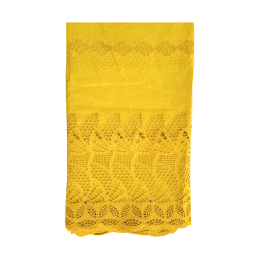 Voile brodé 5 yards jaune...