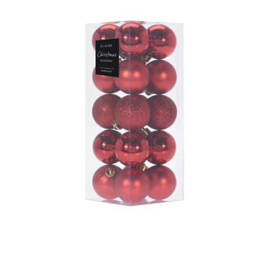 Boule de Noël rouge 4 cm –...