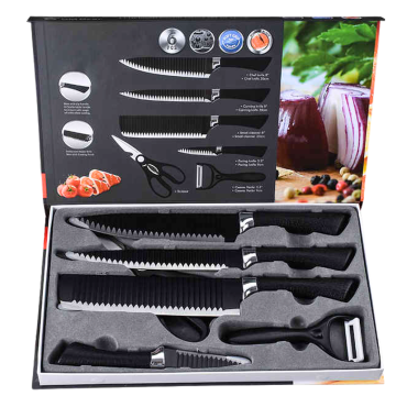 Set de 6 couteaux noirs...